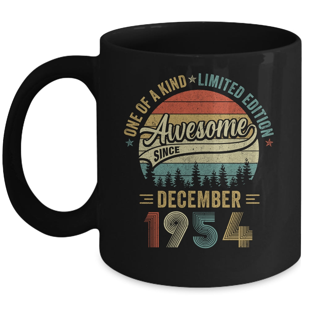 Funny December 1954 Vintage 70th Birthday Decorations Men Mug | teecentury