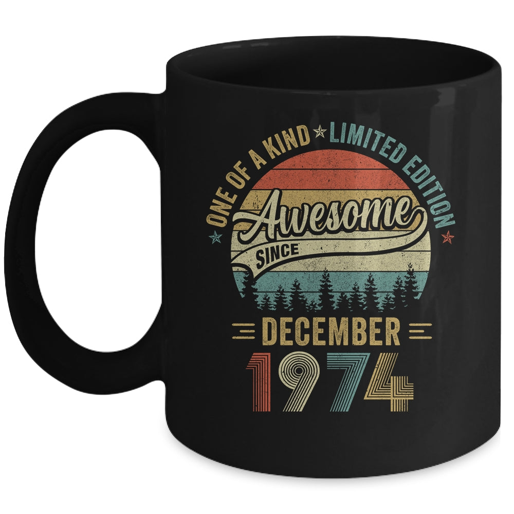 Funny December 1974 Vintage 50th Birthday Decorations Men Mug | teecentury