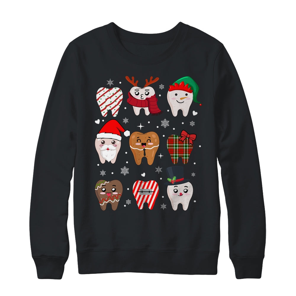 Funny Dental Christmas Teeth Cute Xmas Dentist Squad Crew Shirt & Sweatshirt | teecentury