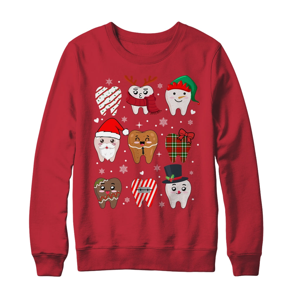 Funny Dental Christmas Teeth Cute Xmas Dentist Squad Crew Shirt & Sweatshirt | teecentury