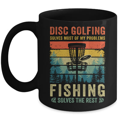 Funny Disc Golf Disc Golfing And Fishing For Dad Grandpa Men Mug | teecentury
