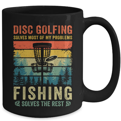 Funny Disc Golf Disc Golfing And Fishing For Dad Grandpa Men Mug | teecentury
