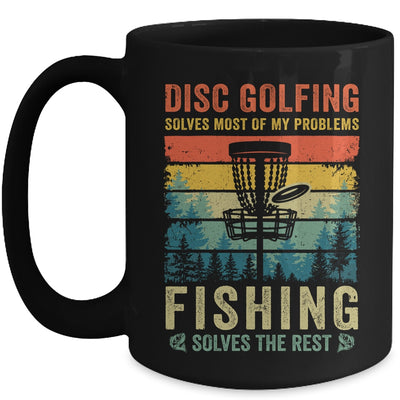 Funny Disc Golf Disc Golfing And Fishing For Dad Grandpa Men Mug | teecentury