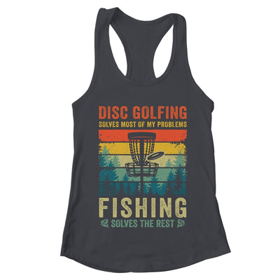 Funny Disc Golf Disc Golfing And Fishing For Dad Grandpa Men Shirt & Tank Top | teecentury