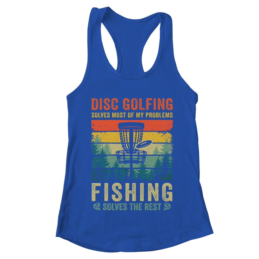Funny Disc Golf Disc Golfing And Fishing For Dad Grandpa Men Shirt & Tank Top | teecentury