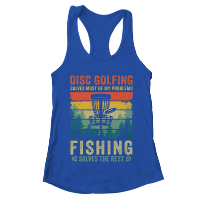Funny Disc Golf Disc Golfing And Fishing For Dad Grandpa Men Shirt & Tank Top | teecentury