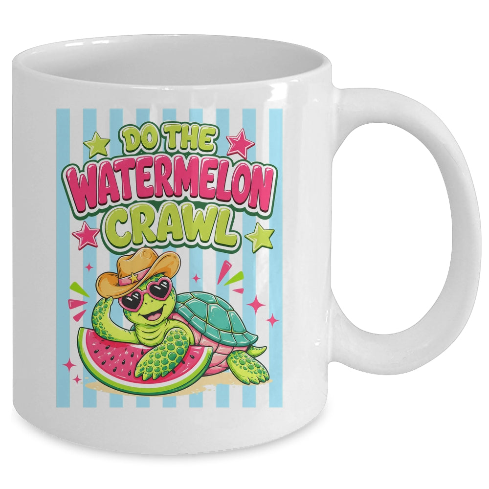 Funny Do The Watermelon Crawl Striped Turtle Summer Beach Mug | teecentury