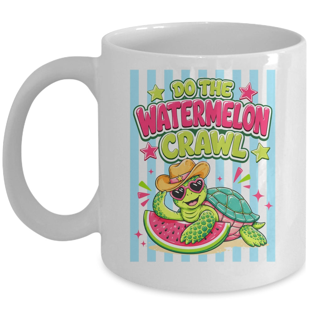 Funny Do The Watermelon Crawl Striped Turtle Summer Beach Mug | teecentury