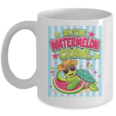 Funny Do The Watermelon Crawl Striped Turtle Summer Beach Mug | teecentury