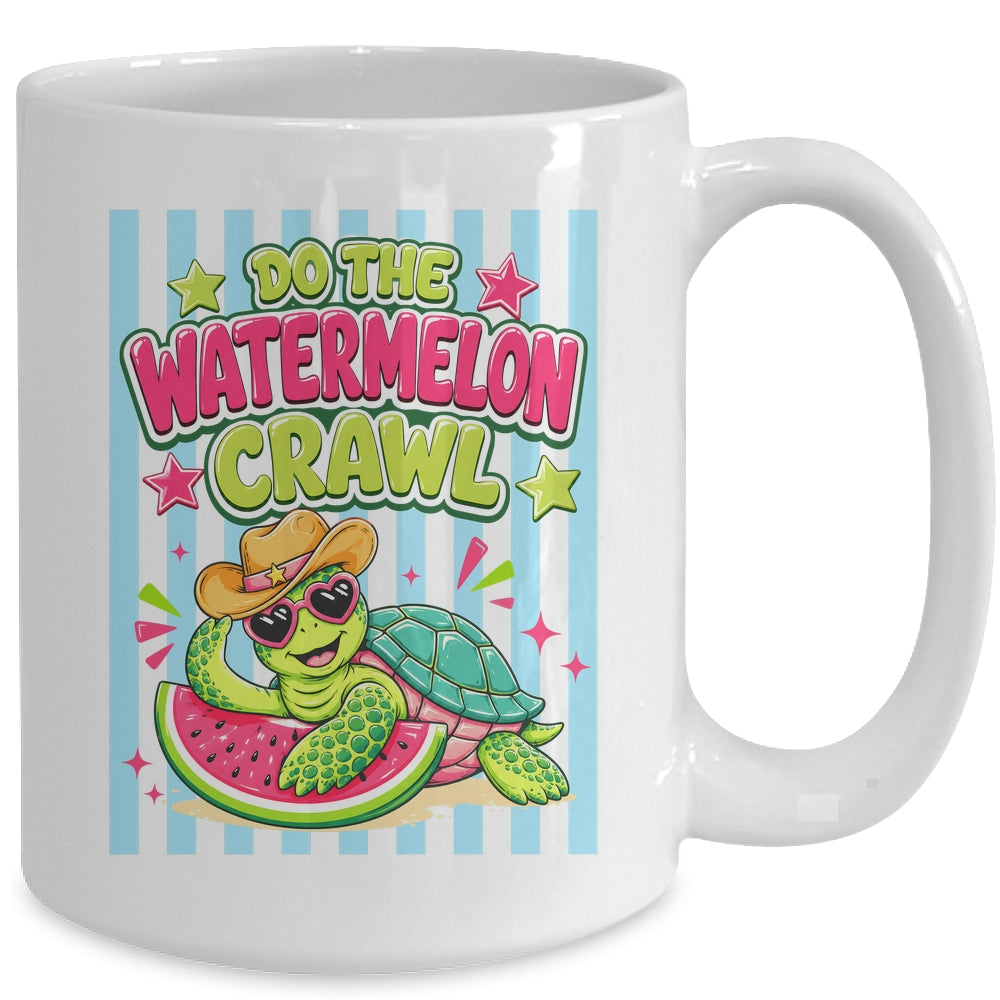 Funny Do The Watermelon Crawl Striped Turtle Summer Beach Mug | teecentury