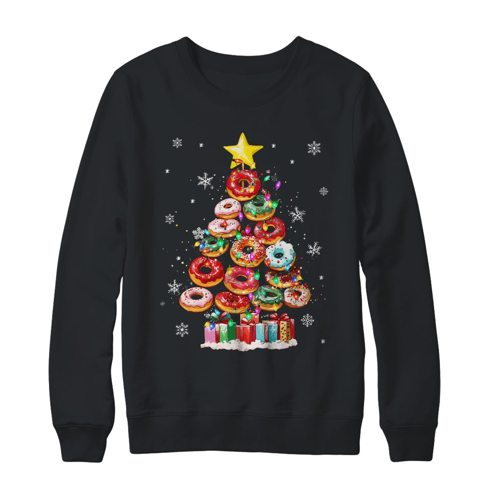 Funny Donuts Christmas Tree Lights Xmas Women Boys Girls Shirt & Sweatshirt | teecentury