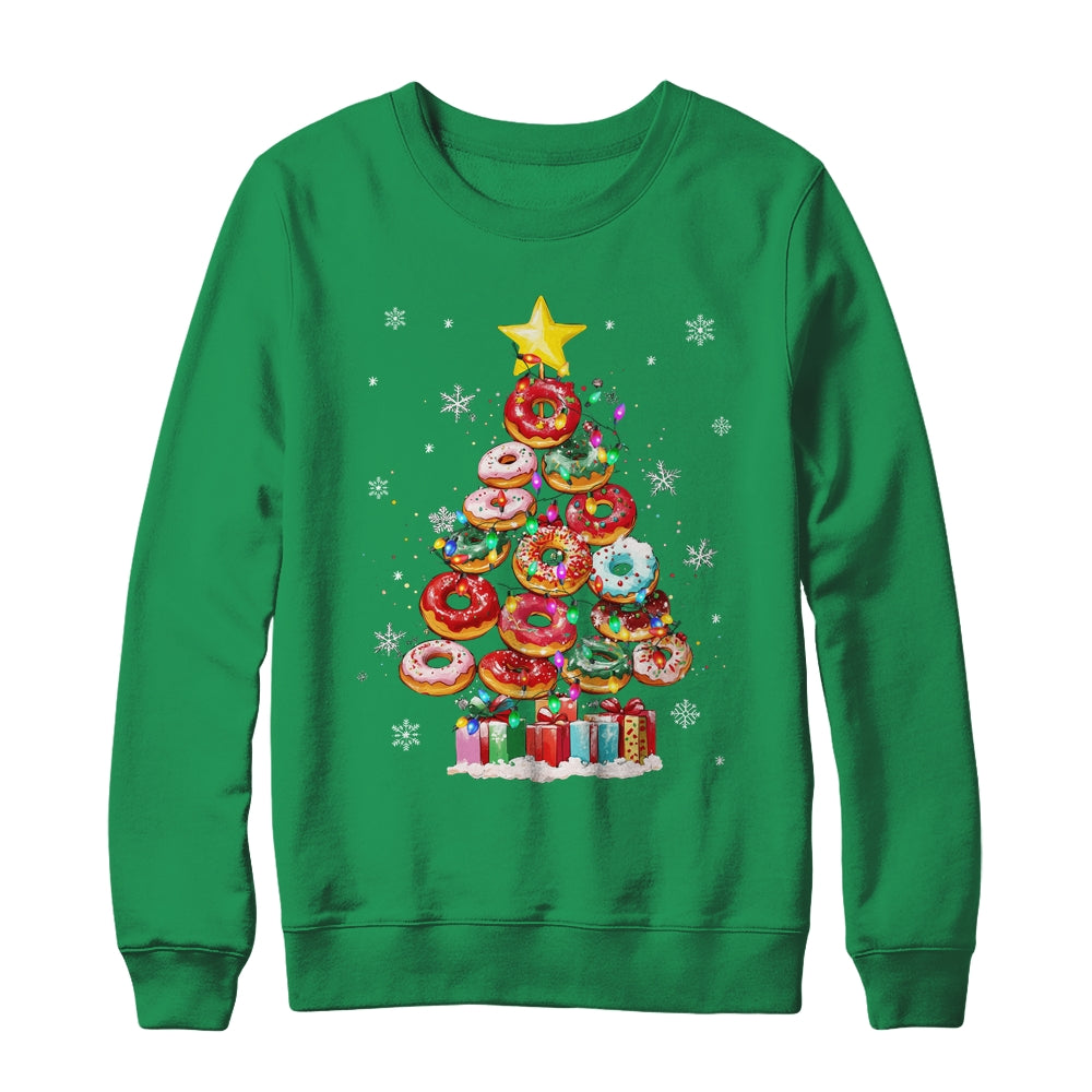 Funny Donuts Christmas Tree Lights Xmas Women Boys Girls Shirt & Sweatshirt | teecentury