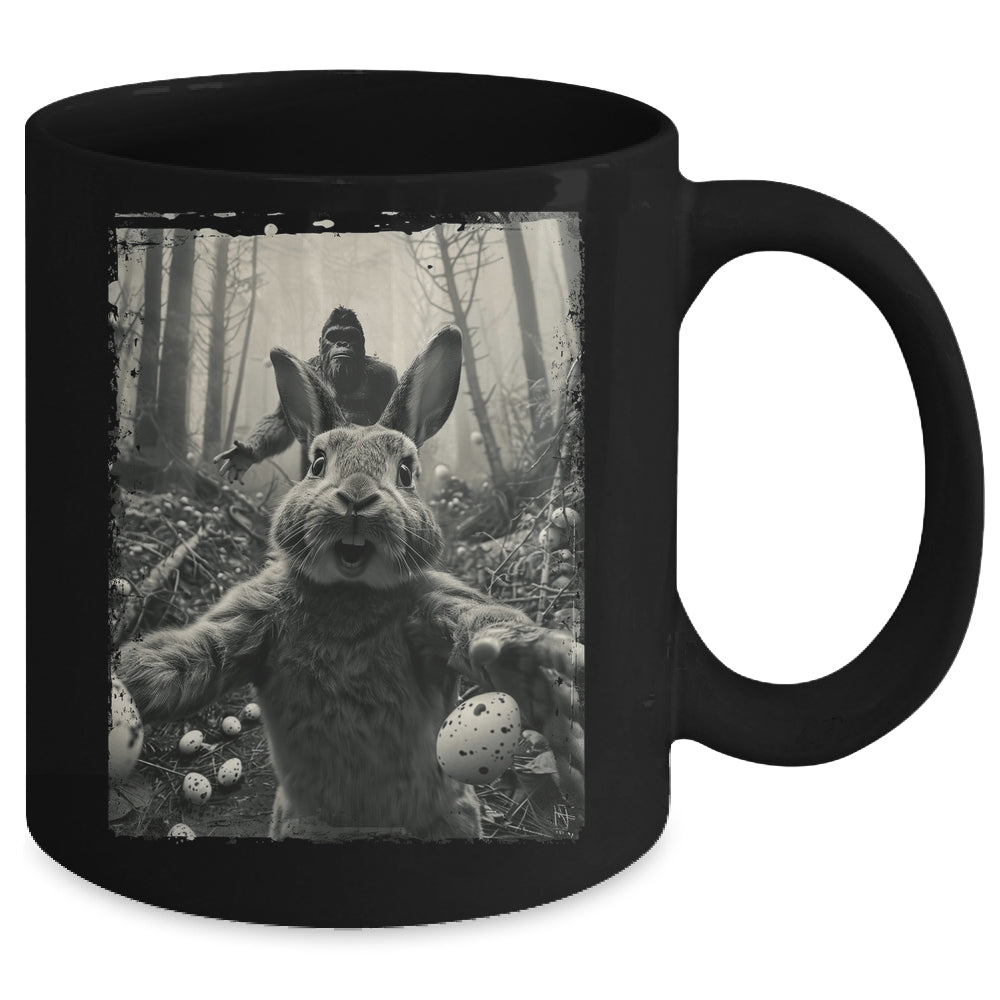 Funny Easter Bunny Selfie Bigfoot And UFO Funny Men Women Mug | teecentury