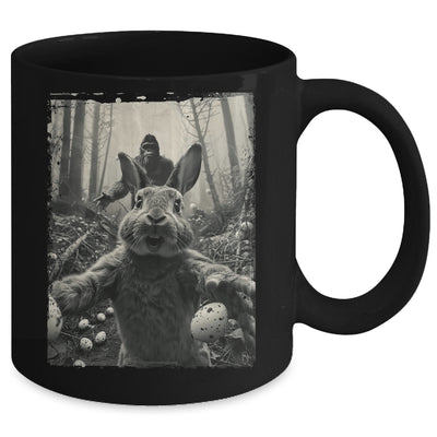 Funny Easter Bunny Selfie Bigfoot And UFO Funny Men Women Mug | teecentury