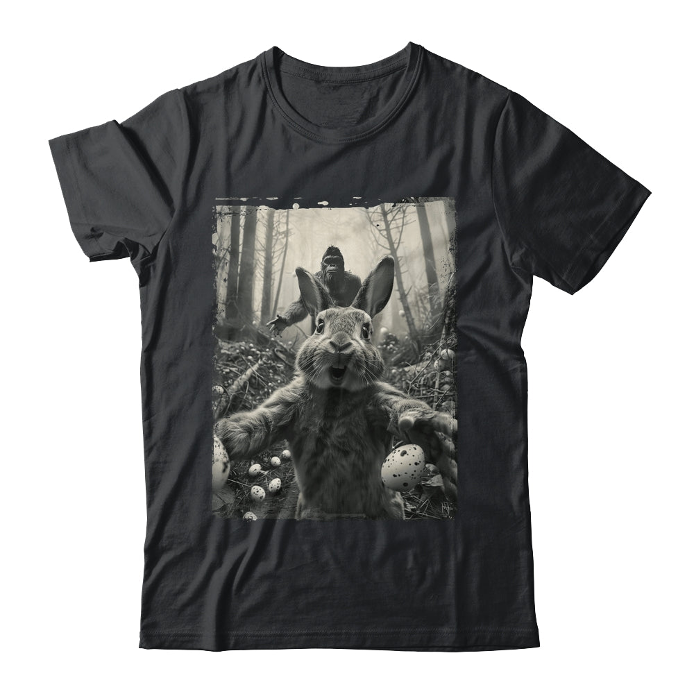 Funny Easter Bunny Selfie Bigfoot And UFO Funny Men Women Shirt & Hoodie | teecentury