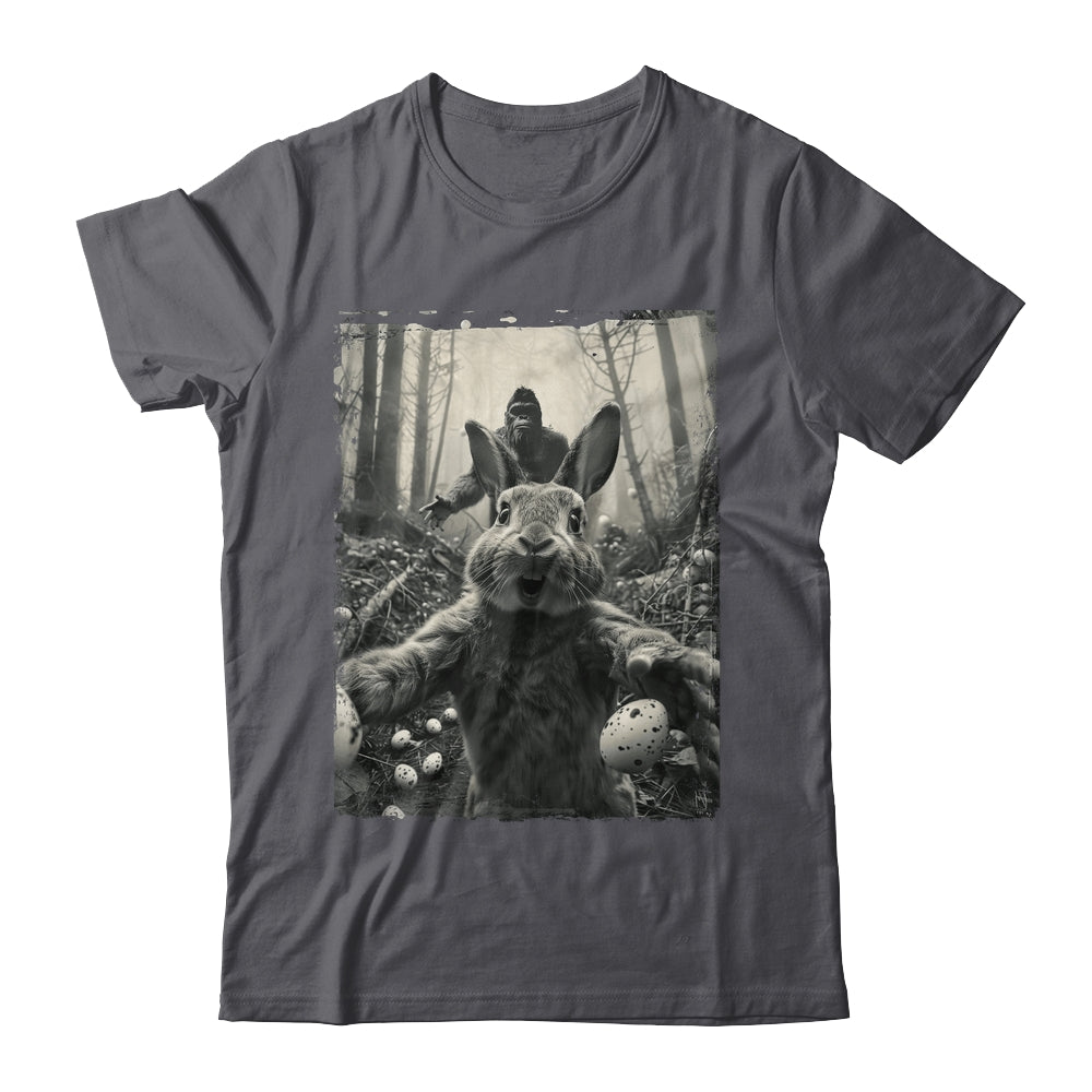 Funny Easter Bunny Selfie Bigfoot And UFO Funny Men Women Shirt & Hoodie | teecentury