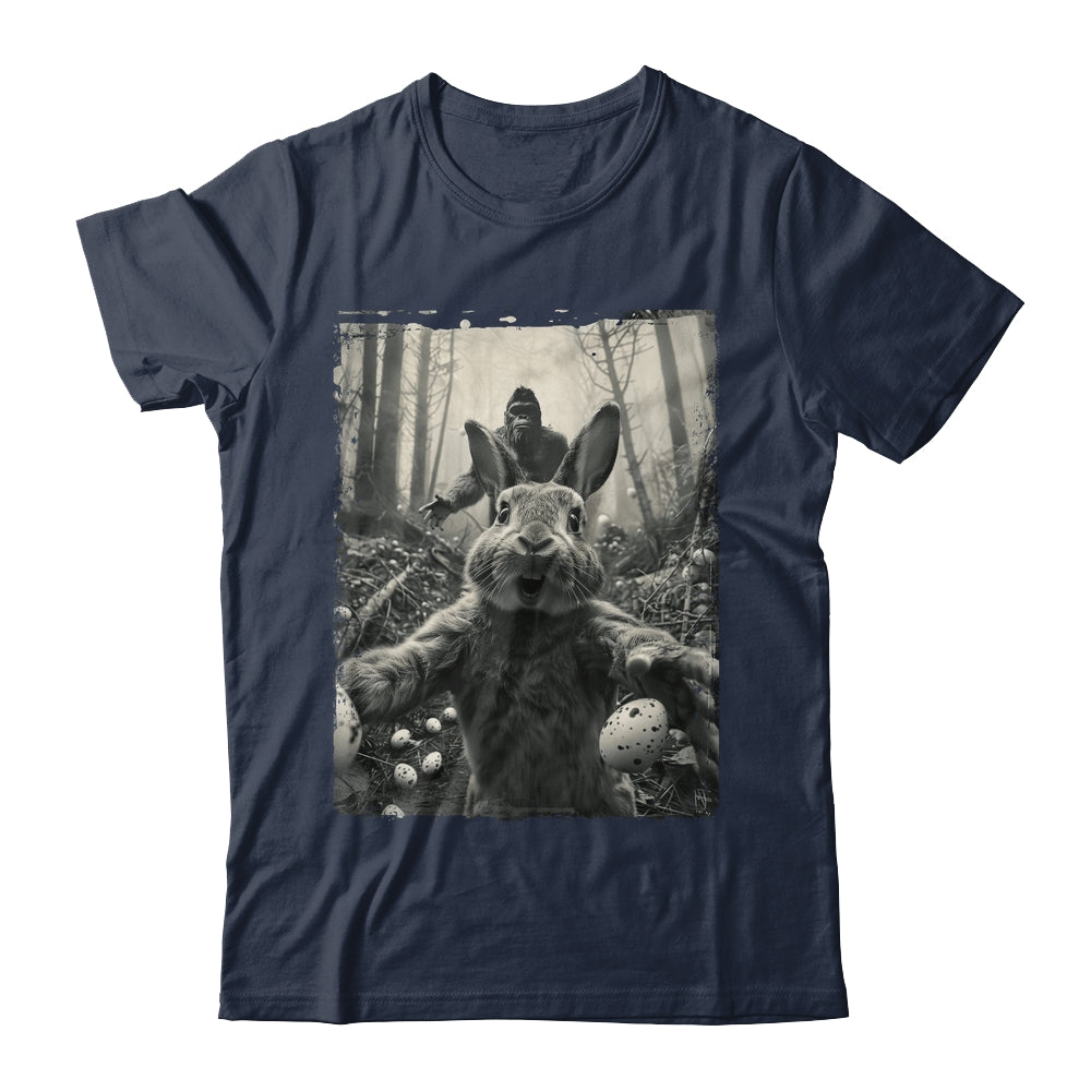 Funny Easter Bunny Selfie Bigfoot And UFO Funny Men Women Shirt & Hoodie | teecentury