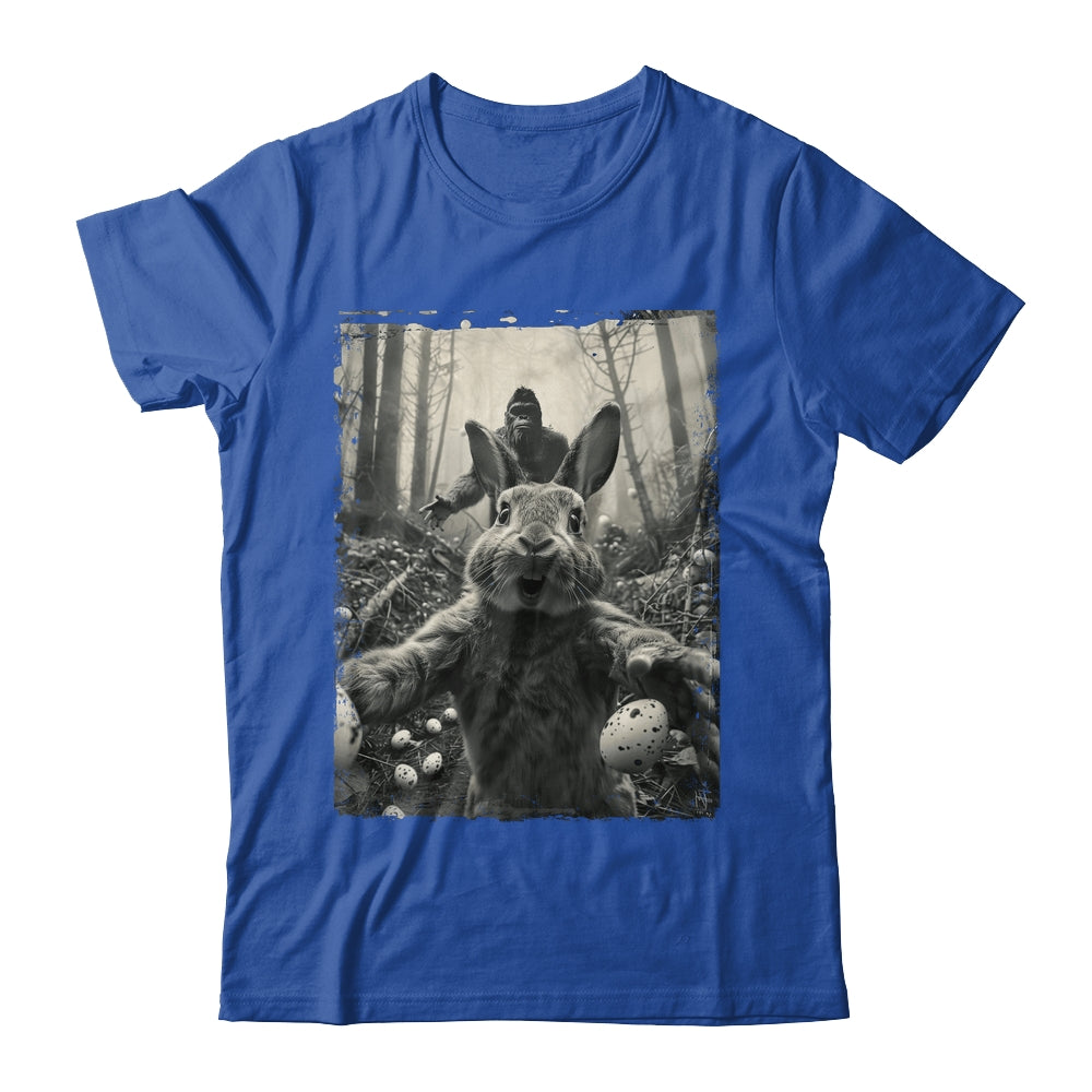 Funny Easter Bunny Selfie Bigfoot And UFO Funny Men Women Shirt & Hoodie | teecentury