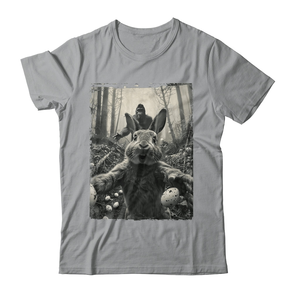 Funny Easter Bunny Selfie Bigfoot And UFO Funny Men Women Shirt & Hoodie | teecentury