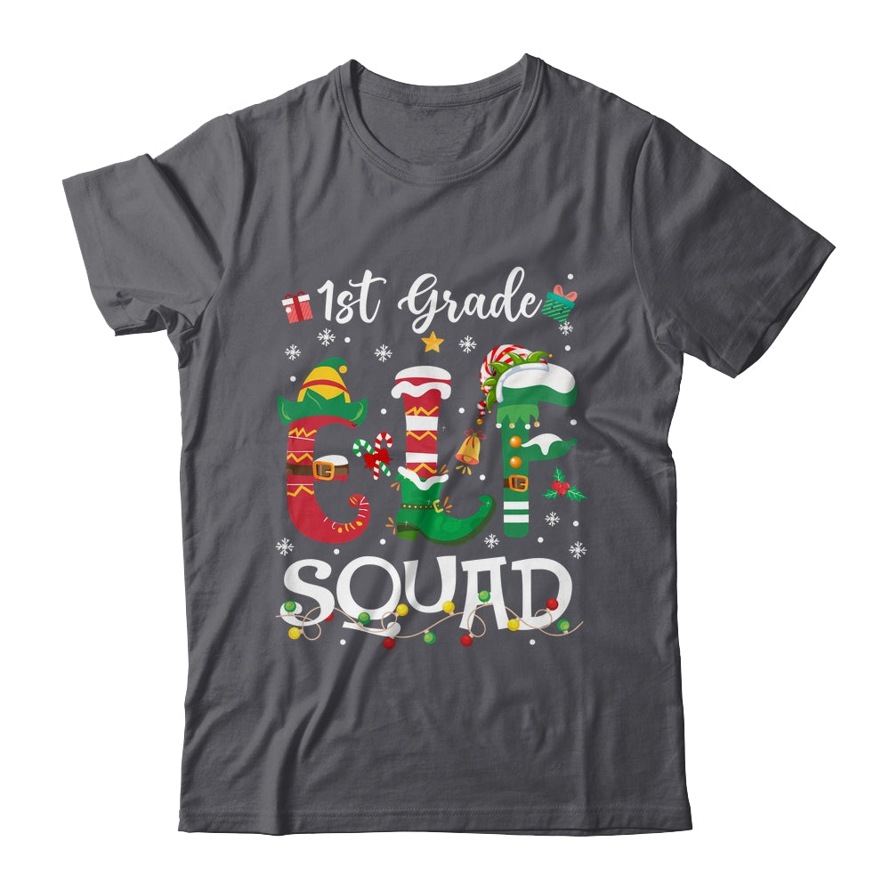 Funny Elf Squad 1st Grade Teacher Student Christmas Xmas Shirt & Sweatshirt | teecentury