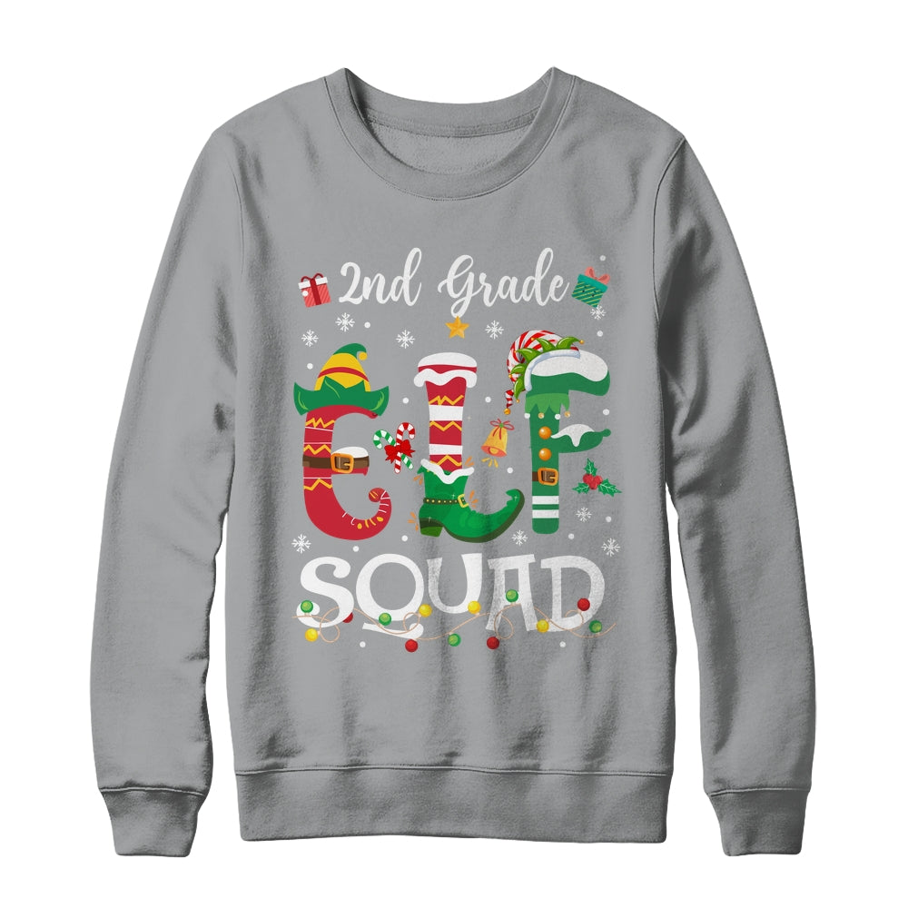 Funny Elf Squad 2nd Grade Teacher Student Christmas Xmas Shirt & Sweatshirt | teecentury