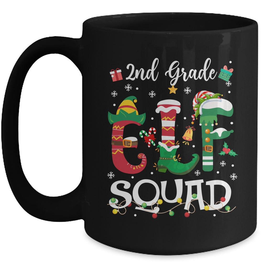 Funny Elf Squad 2nd Grade Teacher Student Christmas Xmas Mug | teecentury
