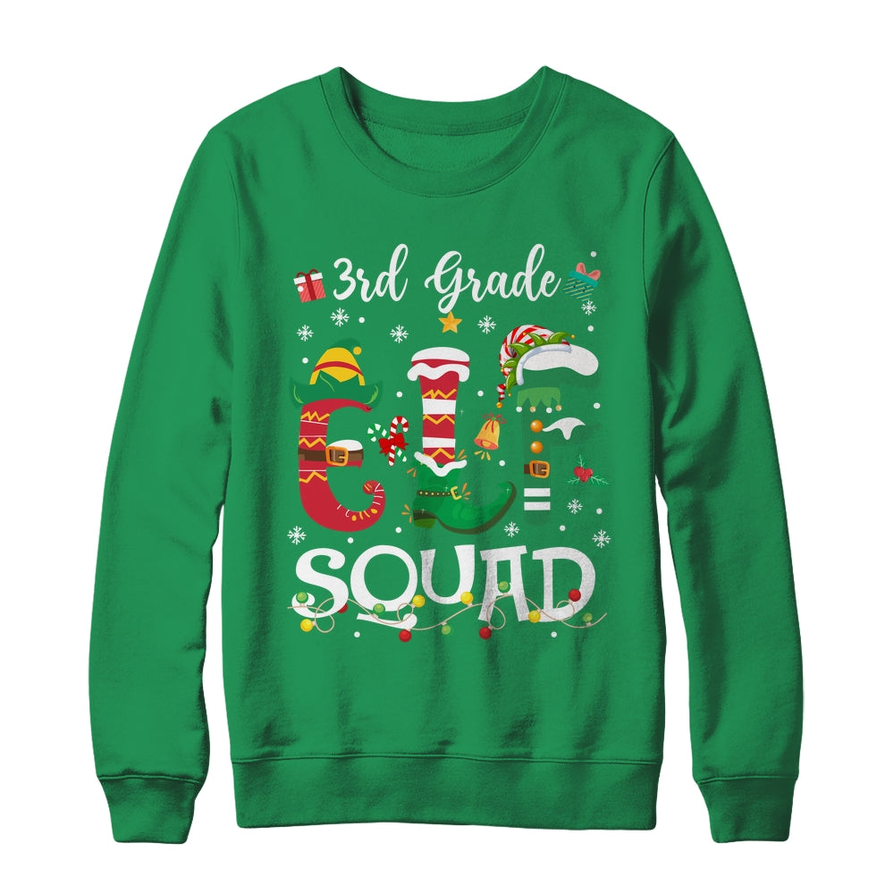 Funny Elf Squad 3rd Grade Teacher Student Christmas Xmas Shirt & Sweatshirt | teecentury