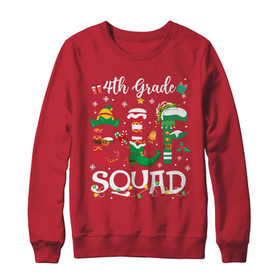 Funny Elf Squad 4th Grade Teacher Student Christmas Xmas Shirt & Sweatshirt | teecentury