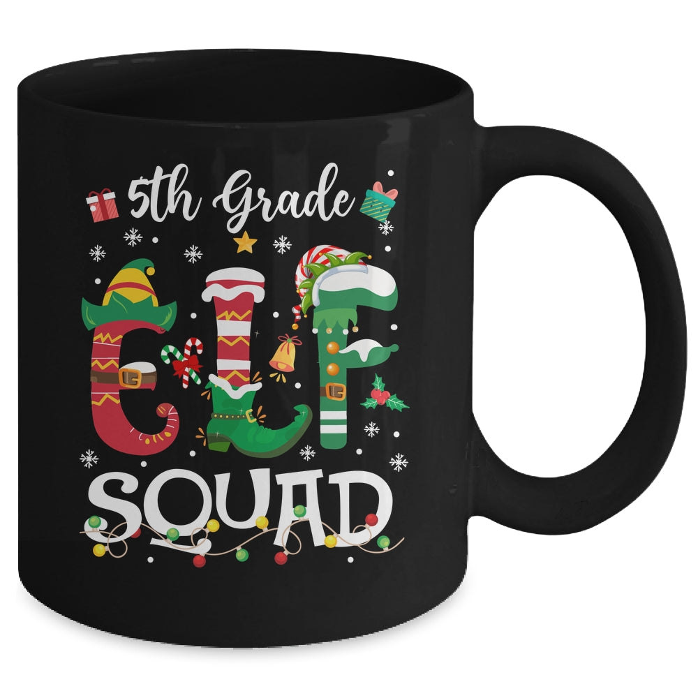 Funny Elf Squad 5th Grade Teacher Student Christmas Xmas Mug | teecentury