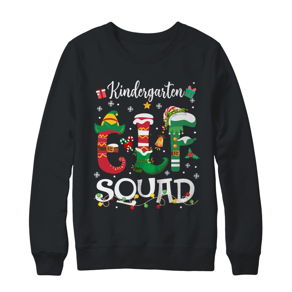 Funny Elf Squad Kindergarten Teacher Student Christmas Xmas Shirt & Sweatshirt | teecentury