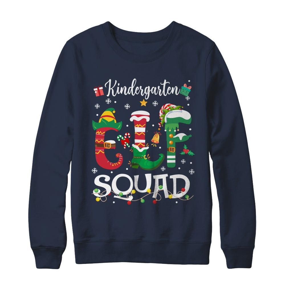 Funny Elf Squad Kindergarten Teacher Student Christmas Xmas Shirt & Sweatshirt | teecentury