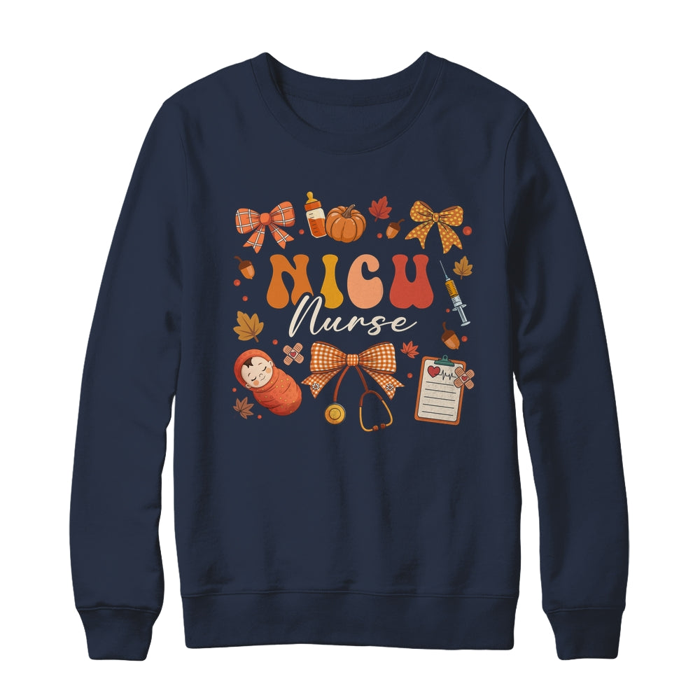 Funny Fall Coquette Bow NICU Nurse Day Appreciation Women Shirt & Sweatshirt | teecentury