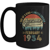 Funny February 1954 Vintage 70th Birthday Decorations Men Mug | teecentury