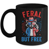 Funny Feral But Free USA Raccoon 4th Of July Men Women Kids Mug | teecentury
