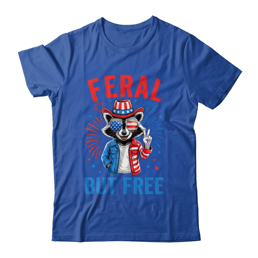 Funny Feral But Free USA Raccoon 4th Of July Men Women Kids Shirt & Tank Top | teecentury