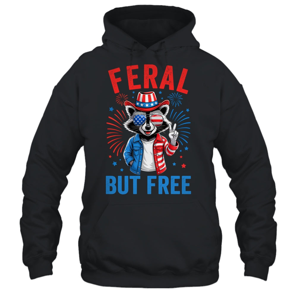 Funny Feral But Free USA Raccoon 4th Of July Men Women Kids Shirt & Tank Top | teecentury