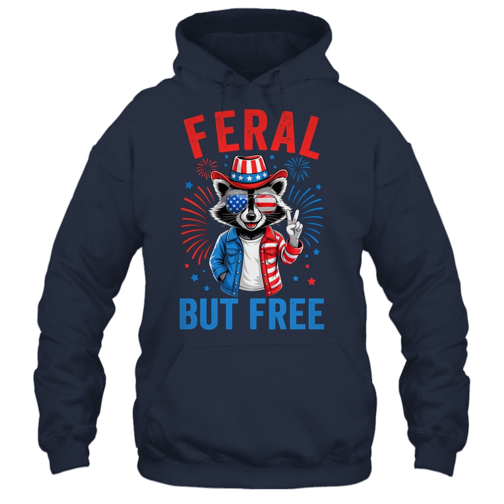 Funny Feral But Free USA Raccoon 4th Of July Men Women Kids Shirt & Tank Top | teecentury
