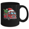 Funny Firetruck Santa Christmas Tree Lights Womens Mens Kids Mug | teecentury