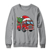 Funny Firetruck Santa Christmas Tree Lights Womens Mens Kids Shirt & Sweatshirt | teecentury