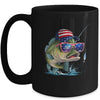 Funny Fishing And Fisherman American Flag Patriotic Vintage Mug | teecentury