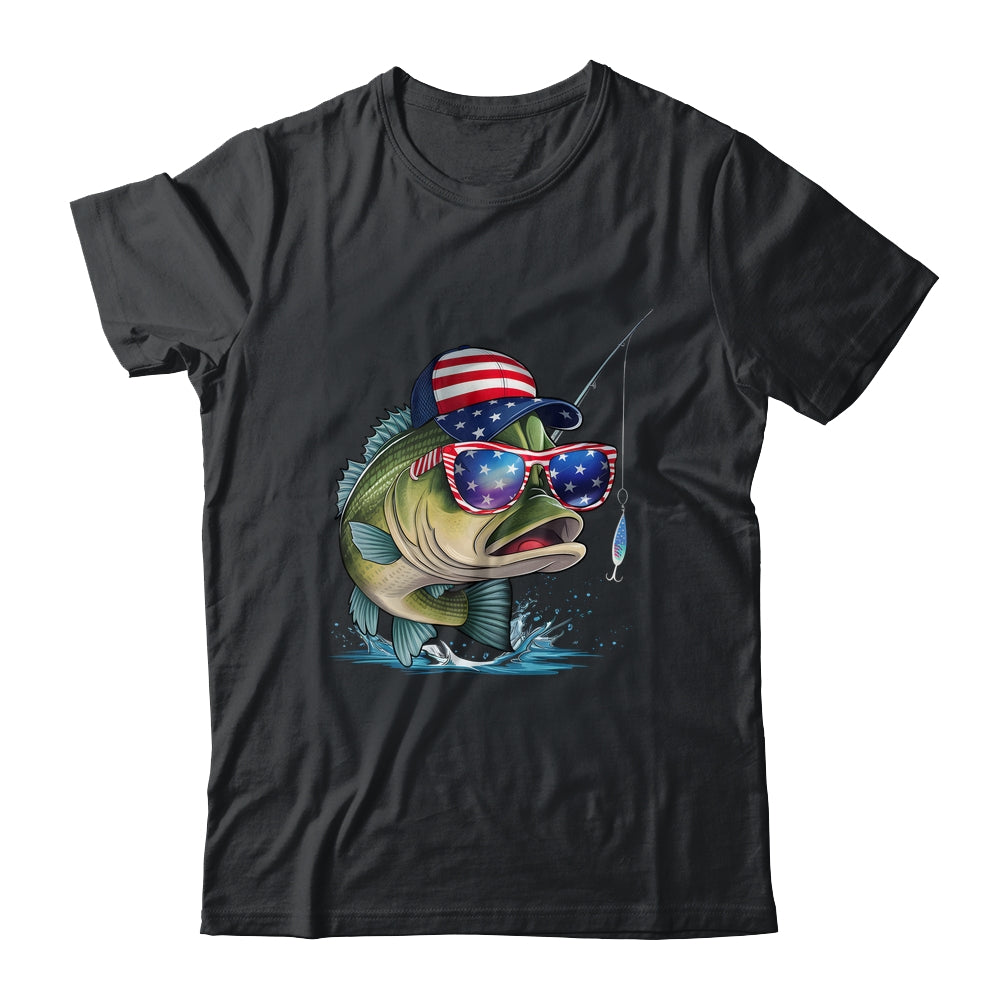 Funny Fishing And Fisherman American Flag Patriotic Vintage Shirt & Sweatshirt | teecentury