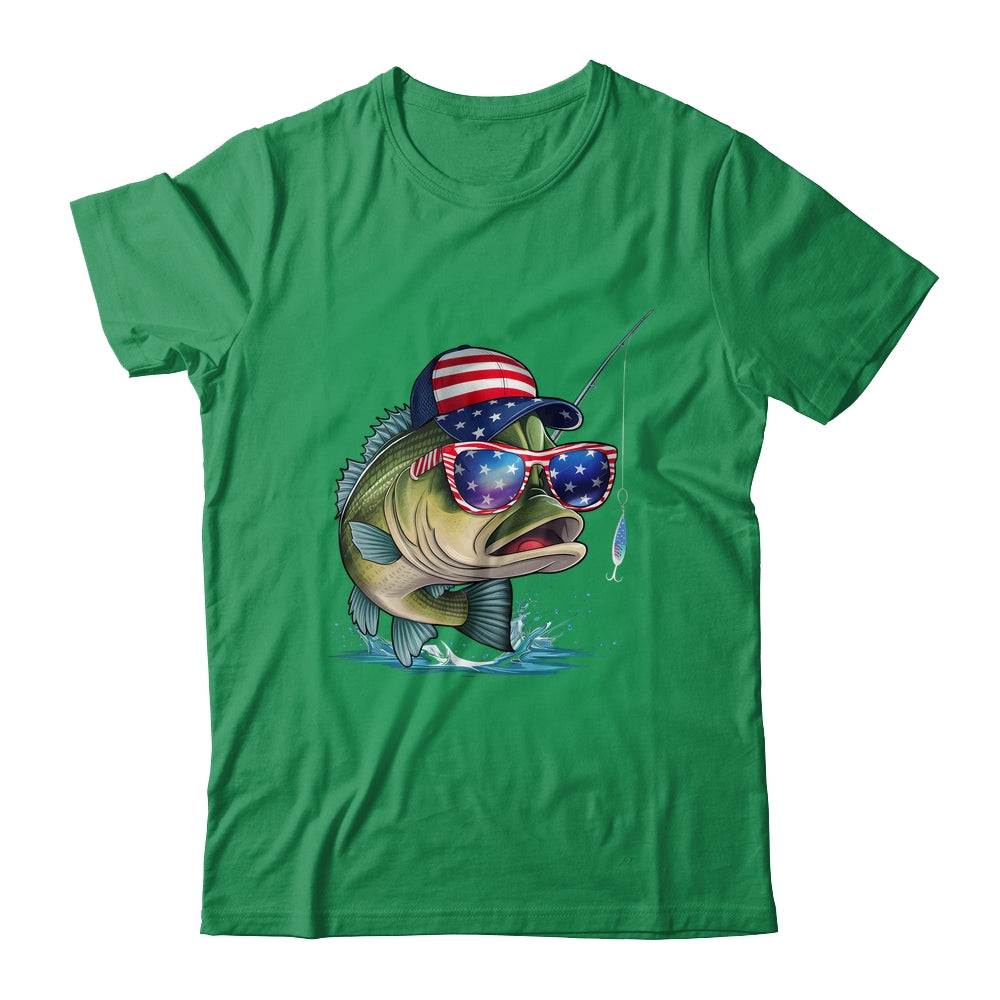 Funny Fishing And Fisherman American Flag Patriotic Vintage Shirt & Sweatshirt | teecentury