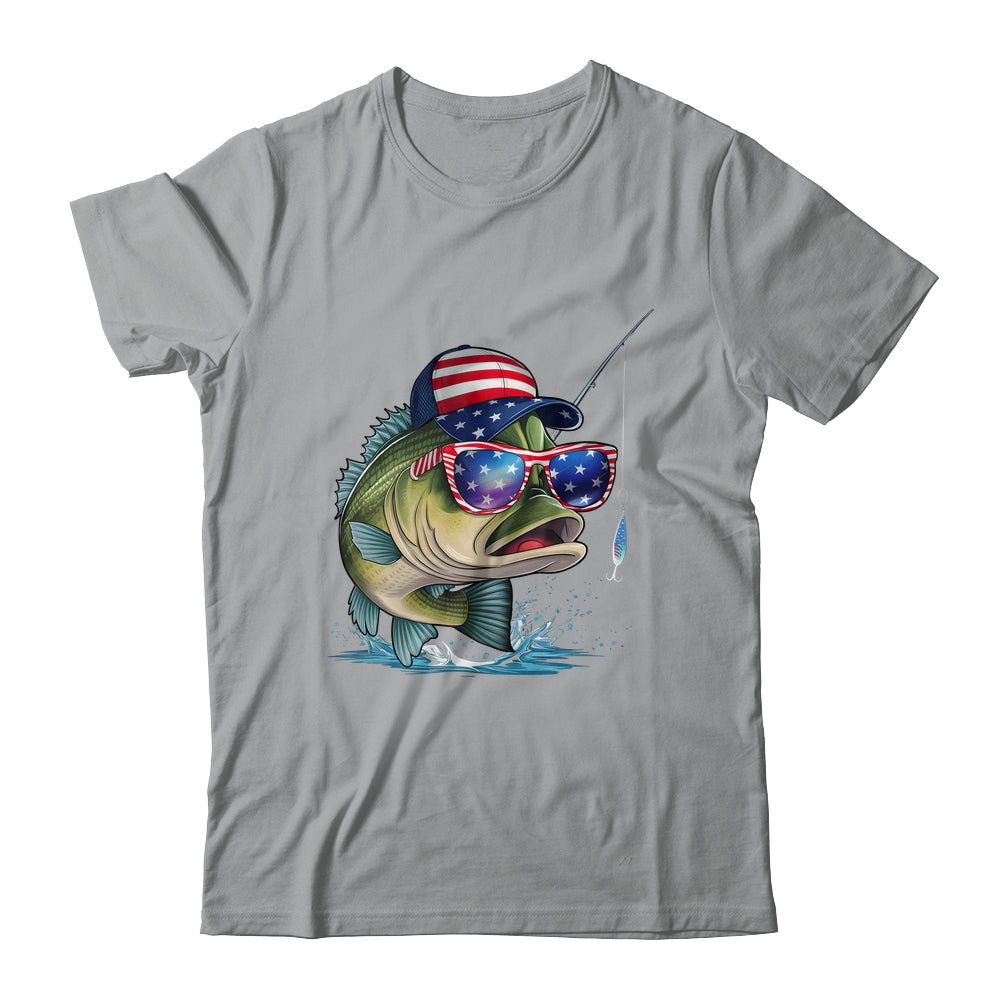 Funny Fishing And Fisherman American Flag Patriotic Vintage Shirt & Sweatshirt | teecentury