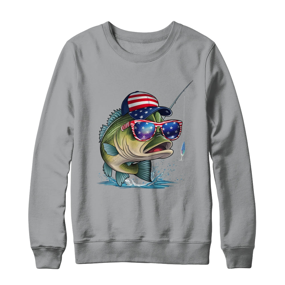 Funny Fishing And Fisherman American Flag Patriotic Vintage Shirt & Sweatshirt | teecentury