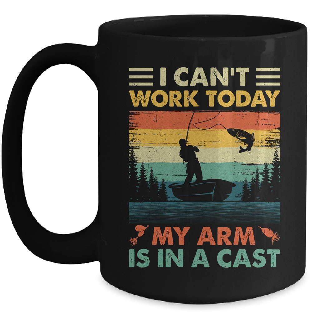 Funny Fishing Design For Men Fisherman Dad Cant Work Today Mug | teecentury