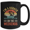 Funny Fishing Vintage I'm A Hooker On The Weekends Bass Fish Mug | teecentury