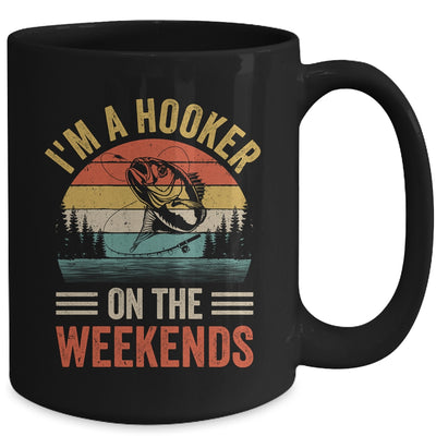 Funny Fishing Vintage I'm A Hooker On The Weekends Bass Fish Mug | teecentury