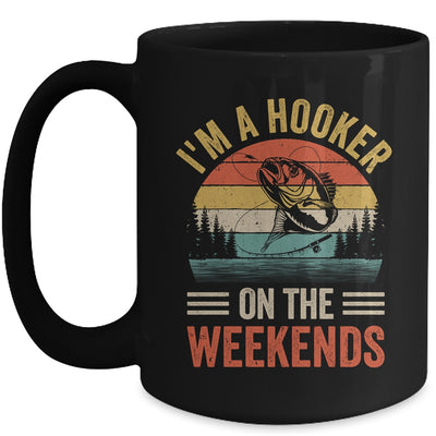 Funny Fishing Vintage I'm A Hooker On The Weekends Bass Fish Mug | teecentury