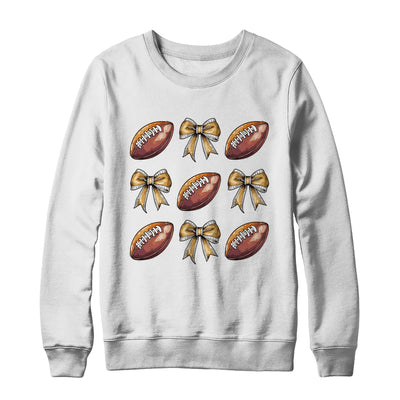 Funny Game Day Football Retro Coquette Bow Football Mama Shirt & Sweatshirt | teecentury