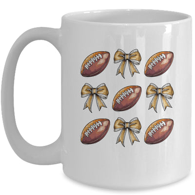 Funny Game Day Football Retro Coquette Bow Football Mama Mug | teecentury